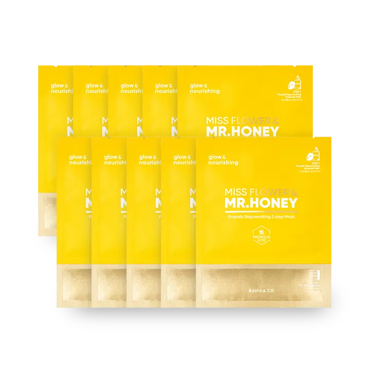 Miss Flower and Mr. Honey Propolis Rejuvenating 2-Step Mask 10 sheets